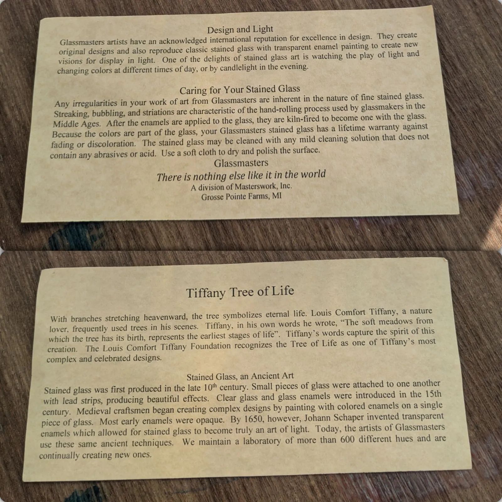 ルイス・C・ティファニー グラスマスターズ社 ステンドグラス 生命の樹