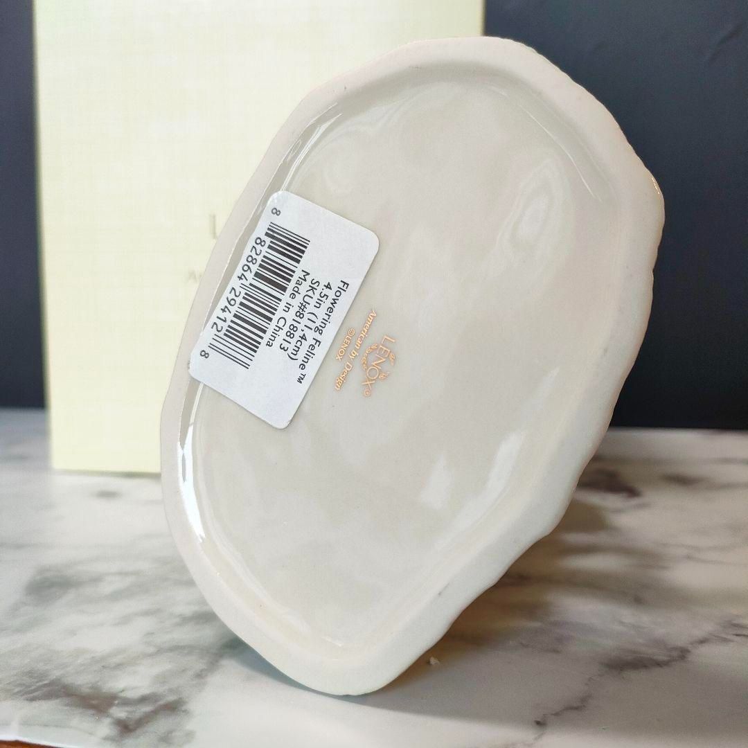  大きなサイズ レノックス ジュエリー 猫 陶器 置物 キャット 24K フラワー 壁掛け棚 置物 インテリア小物