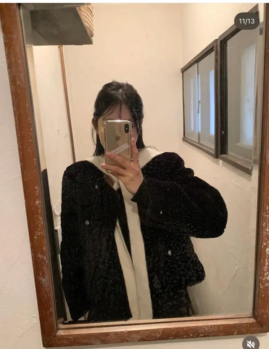 ラフリエ リー ファージャケット ブラック