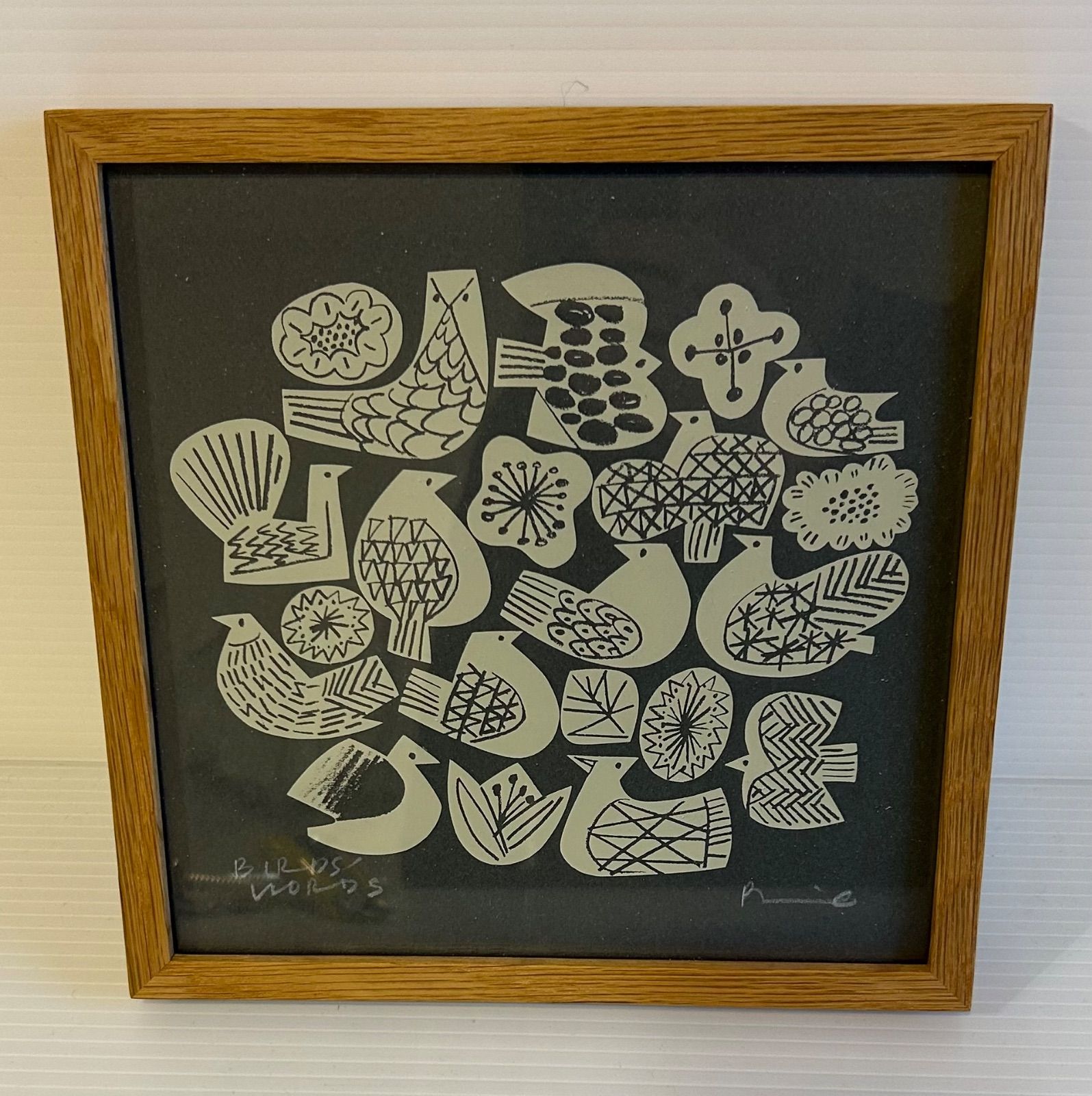 バーズワーズ シルクスクリーンポスター BIRDS AND FLOWERS - メルカリ