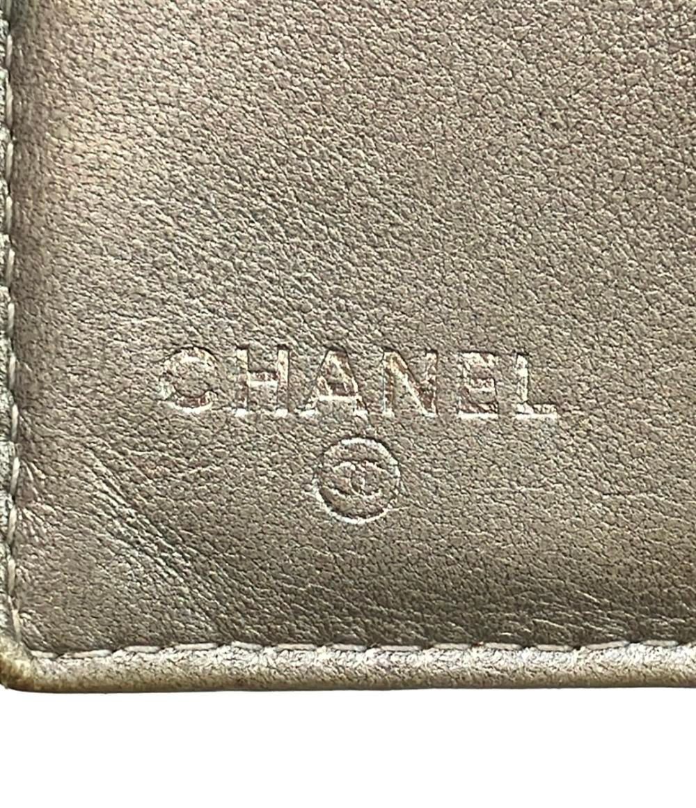  シャネル 二つ折り財布 シルバー金具 カメリア レディース CHANEL 二つ折り財布 折り財布