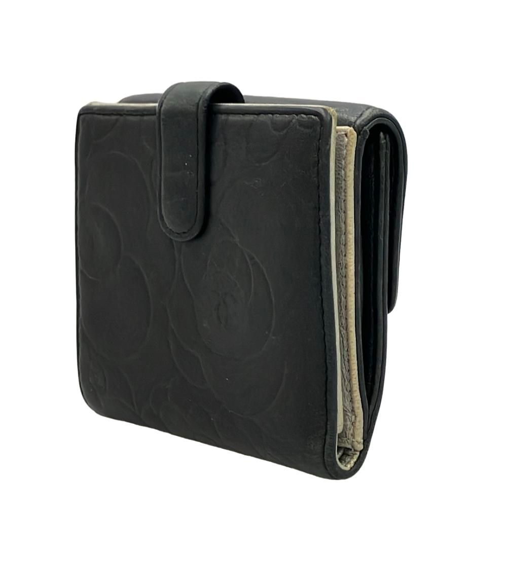 シャネル 二つ折り財布 シルバー金具 カメリア レディース CHANEL