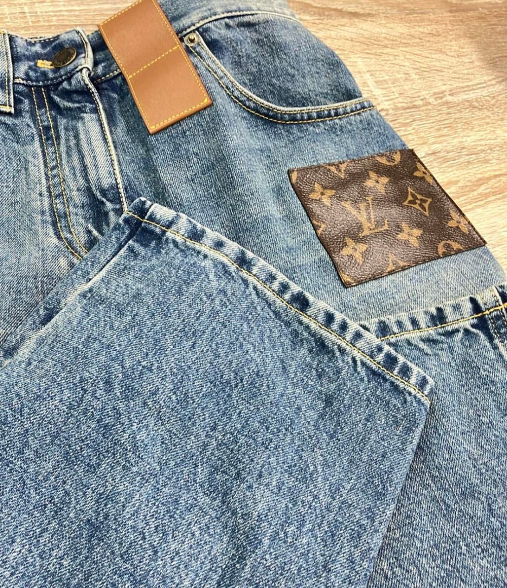 【専用】Louis Vuitton モノグラム　パッチ　デニム ルイ・ヴィトン デニムパンツ モノグラム レザー パッチ RW241WW GM1