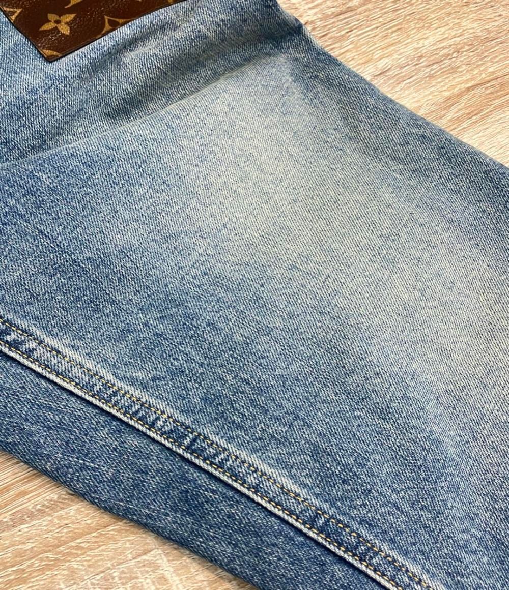  ルイ ヴィトン デニムパンツ モノグラム レザー パッチ RW 241 WW GM 1 FQPA 41 レディース SIZE 34 S LOUIS VUITTON その他 デニム ジーンズ
