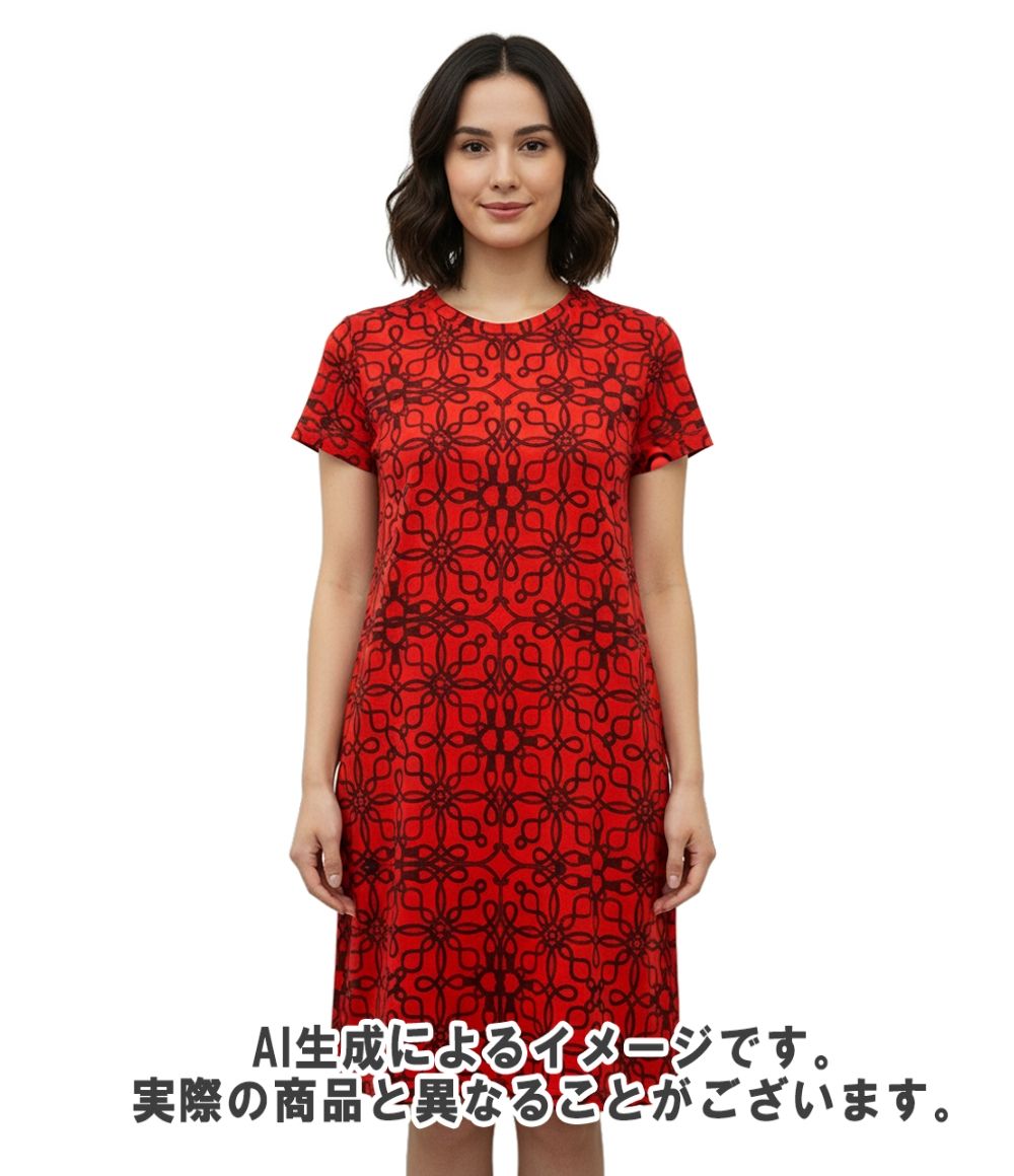 エルメス 半袖Tワンピース CORDELIERES TSHIRT RED レディース SIZE 40