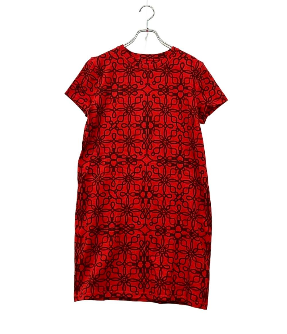 新品エルメス　HERMES カットソーワンピース Tシャツ　40 ドレス　L エルメス 半袖Tワンピース CORDELIERES TSHIRT RED レディース SIZE 40