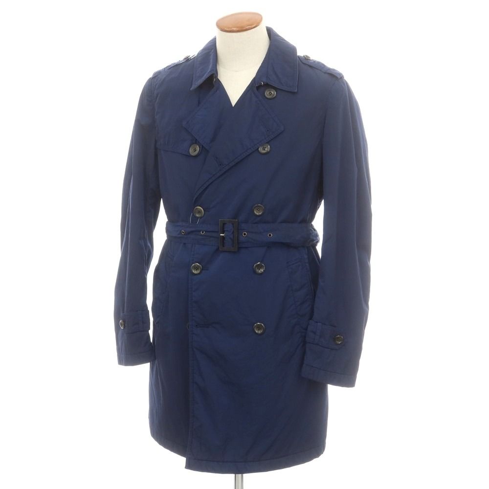 イーヴォ Hevo ナイロン 中綿 トレンチコート ダークブルー サイズ48 メンズ