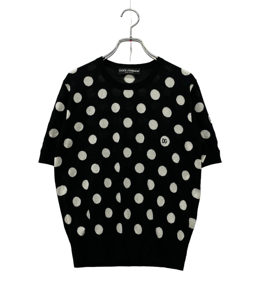 ドルチェアンドガッバーナ 半袖ニット ドット レディース SIZE 44 L DOLCE-GABBANA