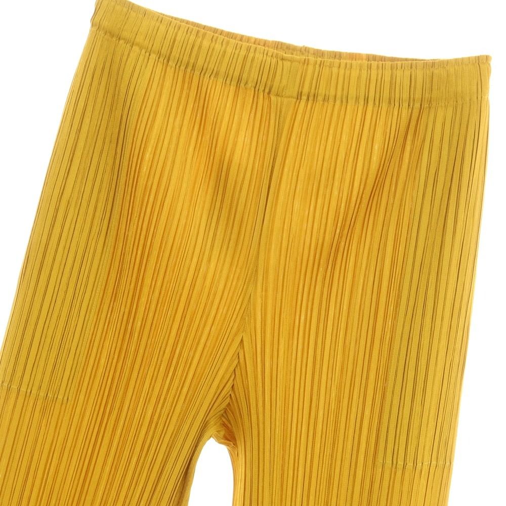 プリーツプリーズ PLEATS PLEASE 秋冬 ポリエステル系 プリーツ イージーパンツ マスタード サイズ表記なし L位 レディース