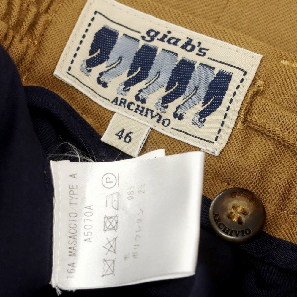 ジャブス アルキヴィオ giab s ストレッチウール イージースラックスパンツ ライトブラウン サイズ46 メンズ ジーンズ コーデセット