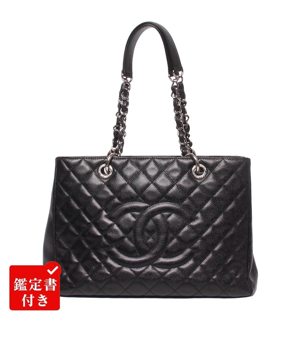 シャネル トートバッグ GSTトート キャビアスキン シルバー金具 マトラッセ レディース CHANEL