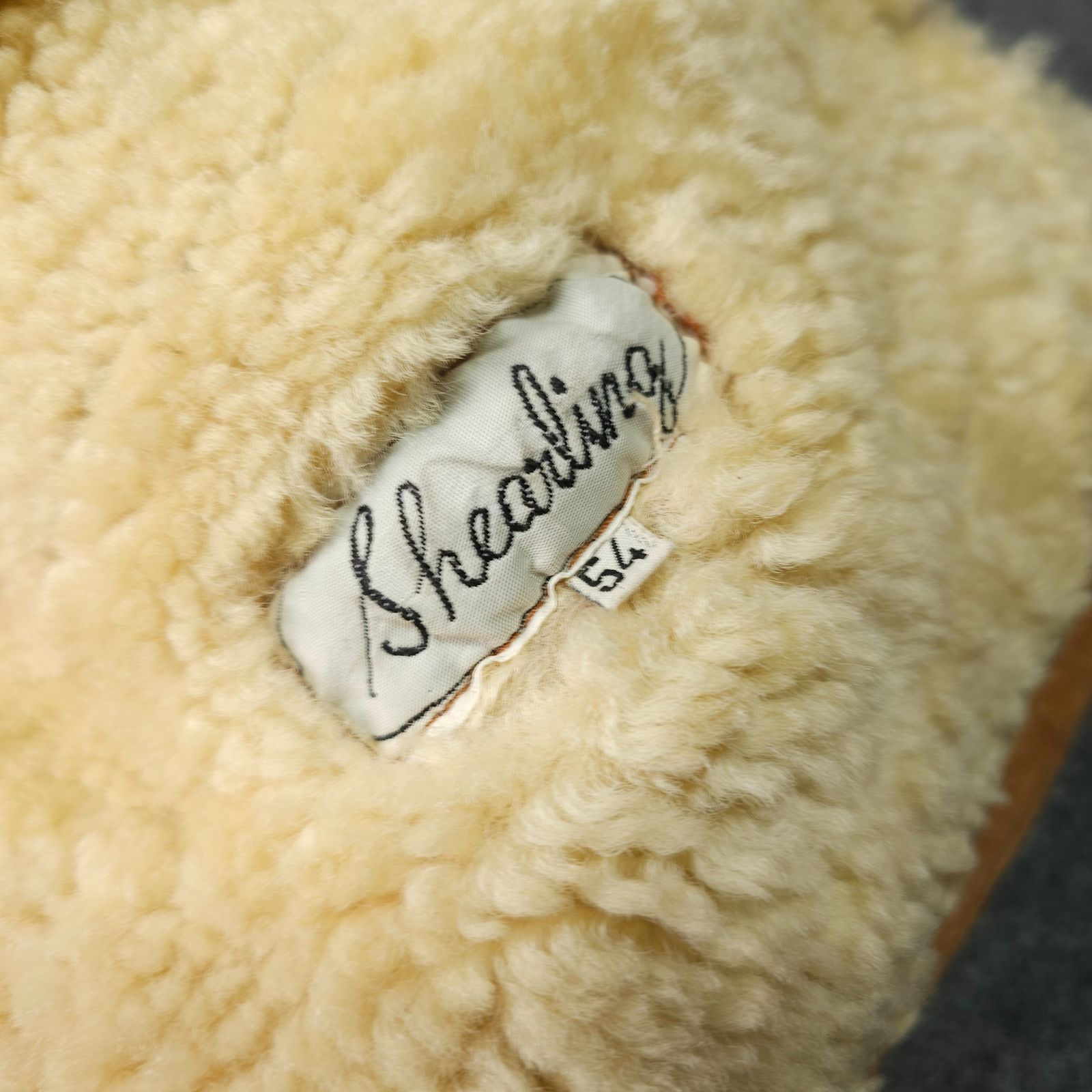 Shearling 本革 羊革 リアルムートンコート ジャケット 54 3L キャメル