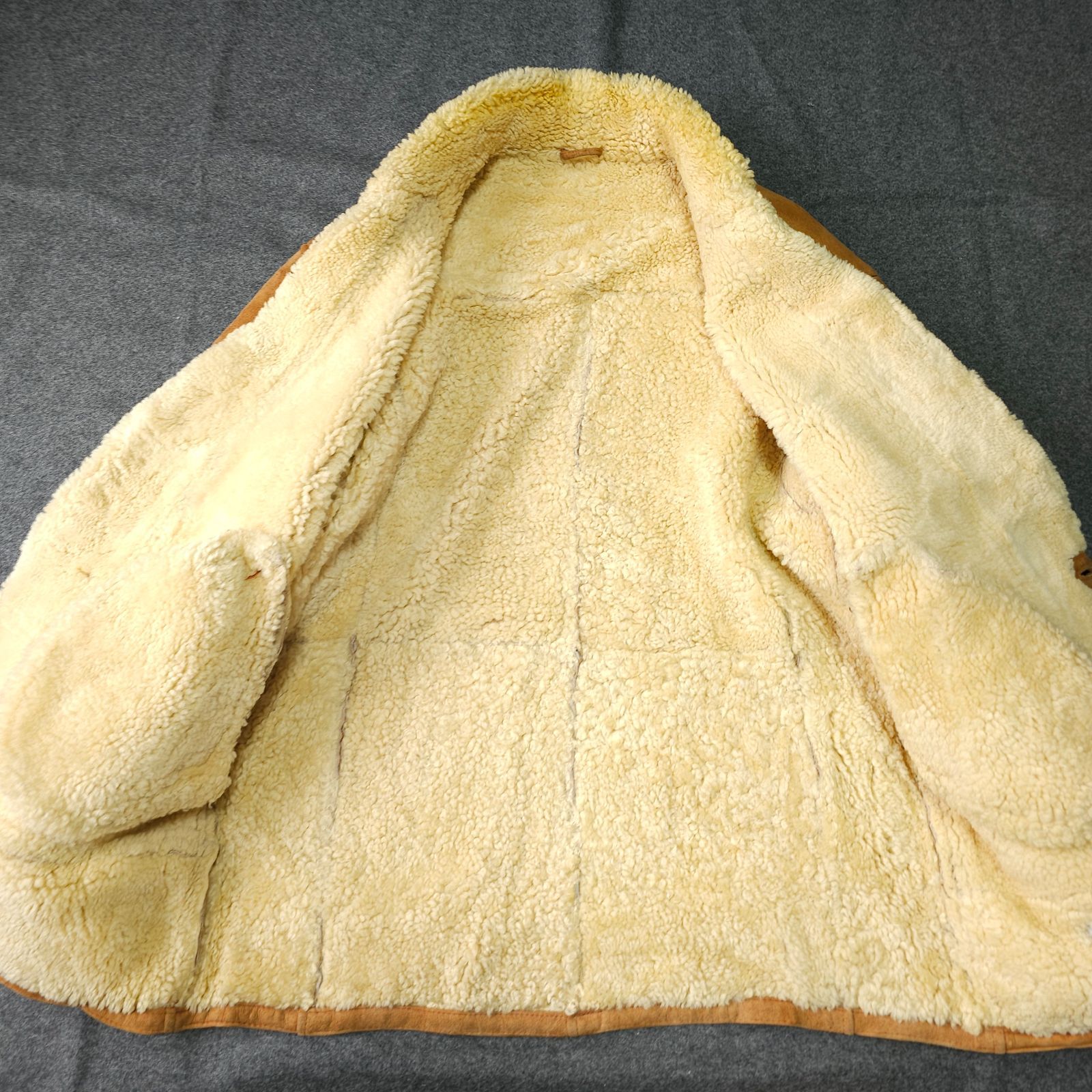Shearling 本革 羊革 リアルムートンコート ジャケット 54 3L キャメル