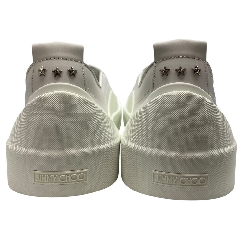  ♥ ジミーチュウ スタースタッズ スエード スリッポン ローカット スニーカー ホワイト ロゴ JIMMY CHOO サイズ44 約29 cm 存在感 洗練 モード ストリート その他 靴