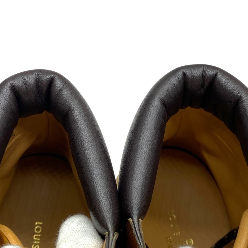  ルイ ヴィトン ライン アンクルブーツ ショート ブーツ ブラウン LVロゴ レザー MT 0168 LOUIS VUITTON サイズ5 約24 cm 洗練 上品 感 スタイル その他 靴