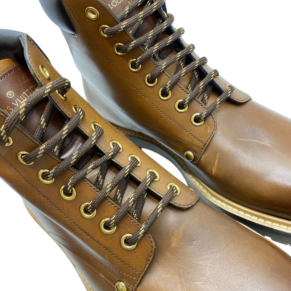 ルイ ヴィトン ライン アンクルブーツ ショート ブーツ ブラウン LV