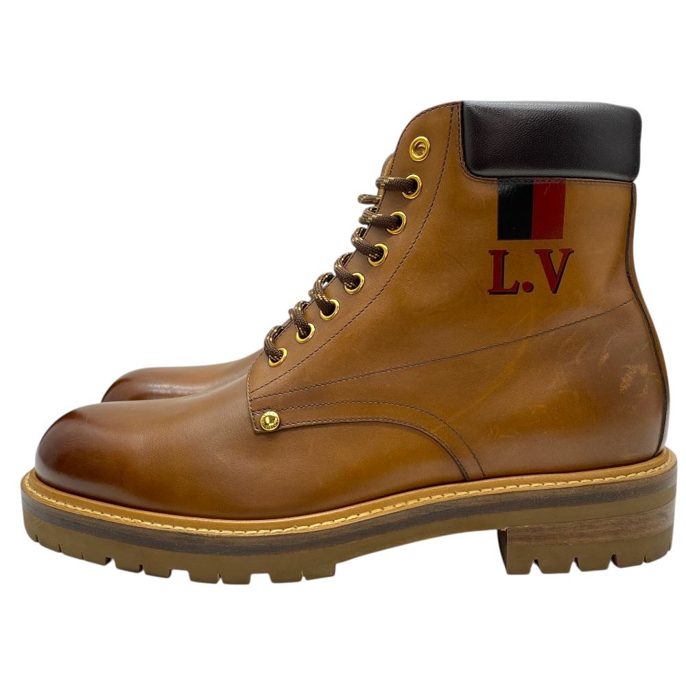 ルイ ヴィトン ライン アンクルブーツ ショート ブーツ ブラウン LV