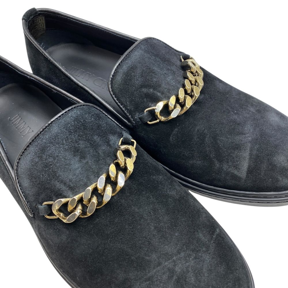 【美品】ジミーチュウ クリスタル ビジュー ローファー ブラック スエード 美品！JIMMY CHOO cheri クリスタル ビジュー ローファー 黒