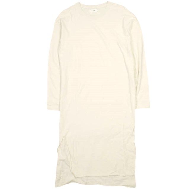 unfil アンフィル 日本製 raw silk jersey long-sleeve T-shirt dress ローシルクジャージーロングスリーブTシャツドレス OEFL-UW114 1 IVORY ワンピース トップス【中古】【unfil】 unfil アンフィル 日本製 raw silk jersey long-sleeve T-shirt dress