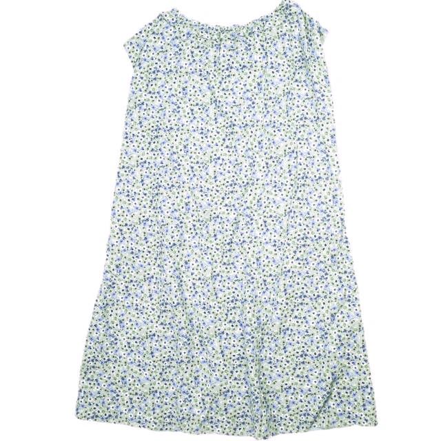 Drawer ドゥロワー 24 SS 日本製 PRE 2 フラワープリントリボンワンピース 6526-299-1463 36 Blue 花柄 ノースリーブ ドレス 定価160 600円 トップス g 23663