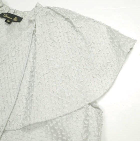 Drawer ドゥロワー 22AW 日本製 オーガンボーダーラッフルカラー