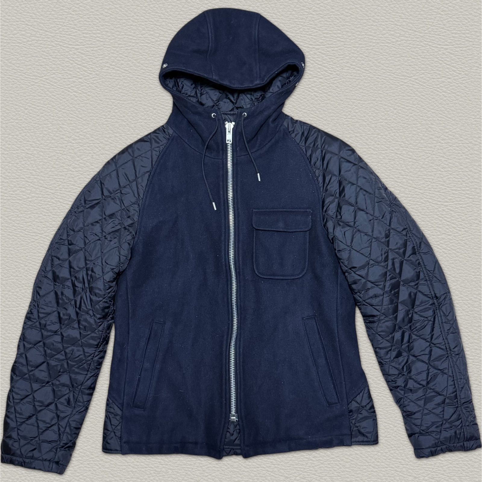 5 切り替えフーデッドジャケット 63 C|1 デパートメントファイブ キルティング フード 切り替え フラップポケット イタリア製