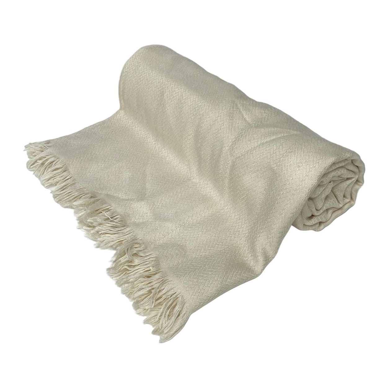 HERMES エルメス ストール ショール - アイボリー Libris ニューリブリス カシミヤ シルク