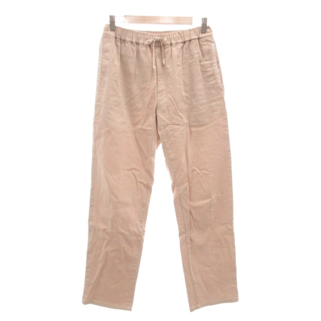 パパス Papas イージーパンツ スラックス M リネン混 スリムテーパード ピンク |AE