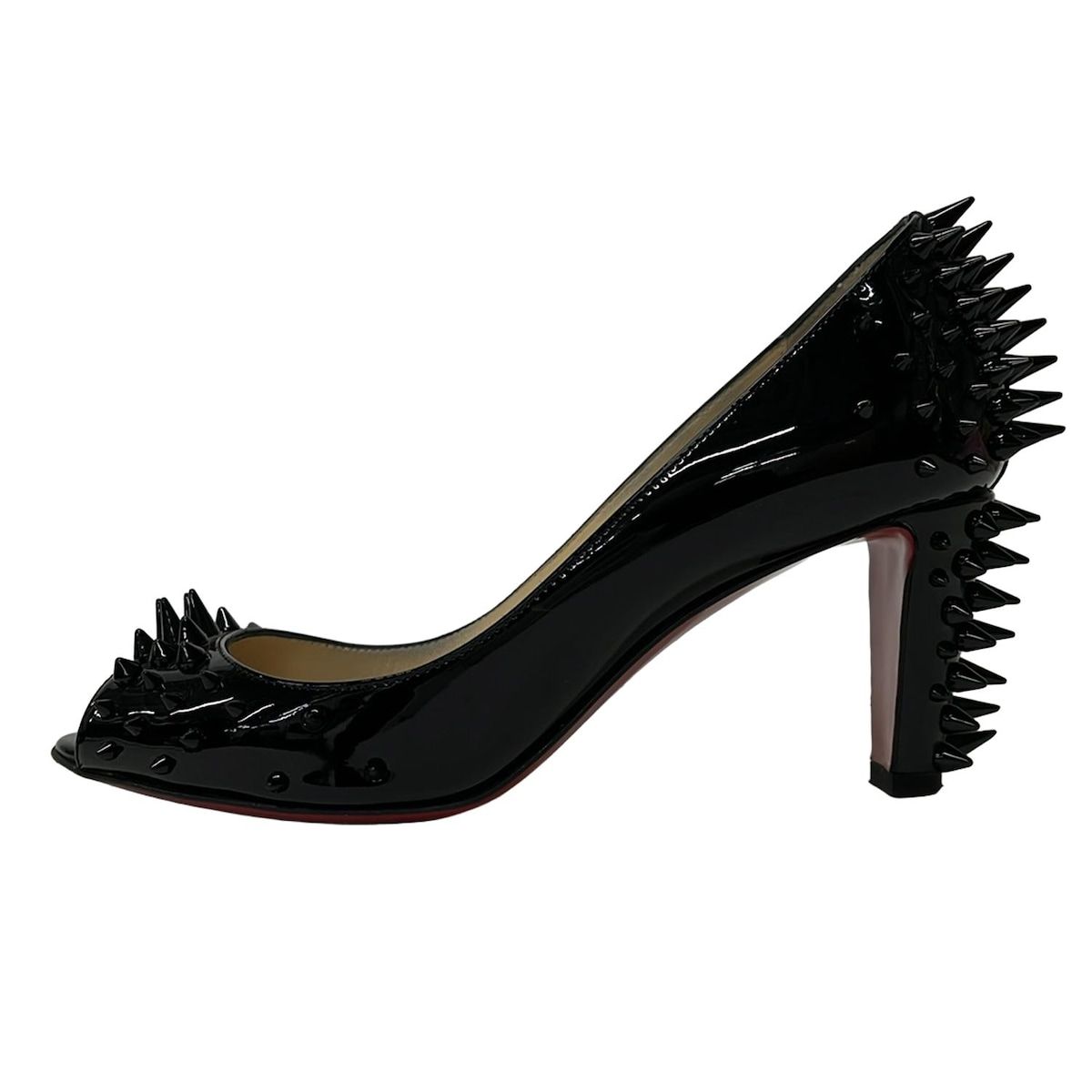 Christian Louboutin 黒 オープントゥ パンプス EU35 Christian Louboutin 黒 オープントゥ パンプス EU35 CHRISTIAN