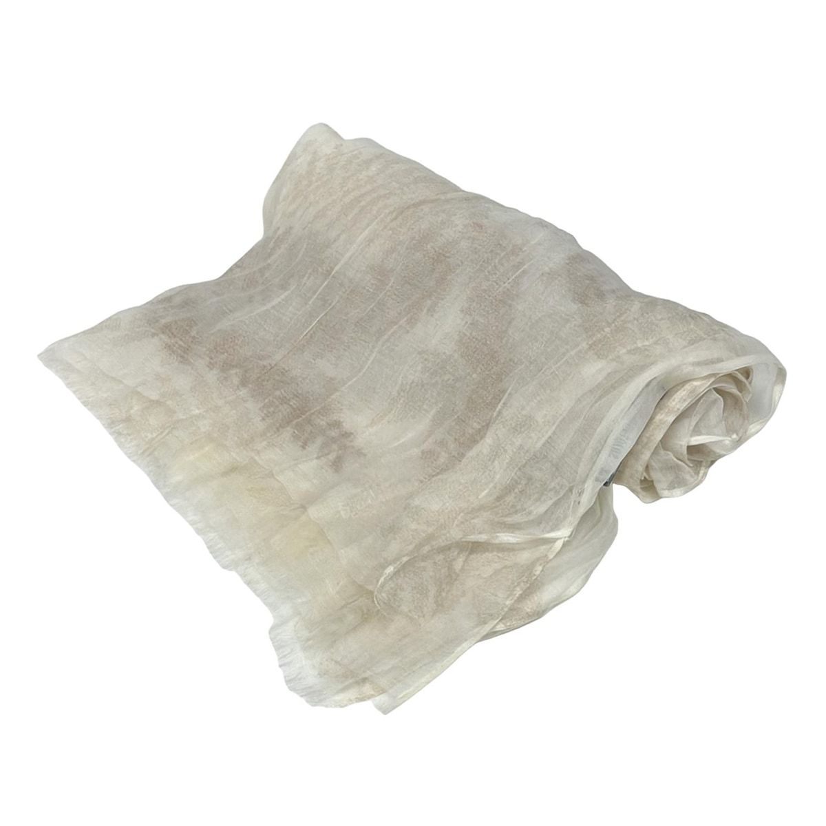 HOUSE OF LOTUS ハウス オブ ロータス ストール ショール - 白×ゴールド シースルー コットン シルク