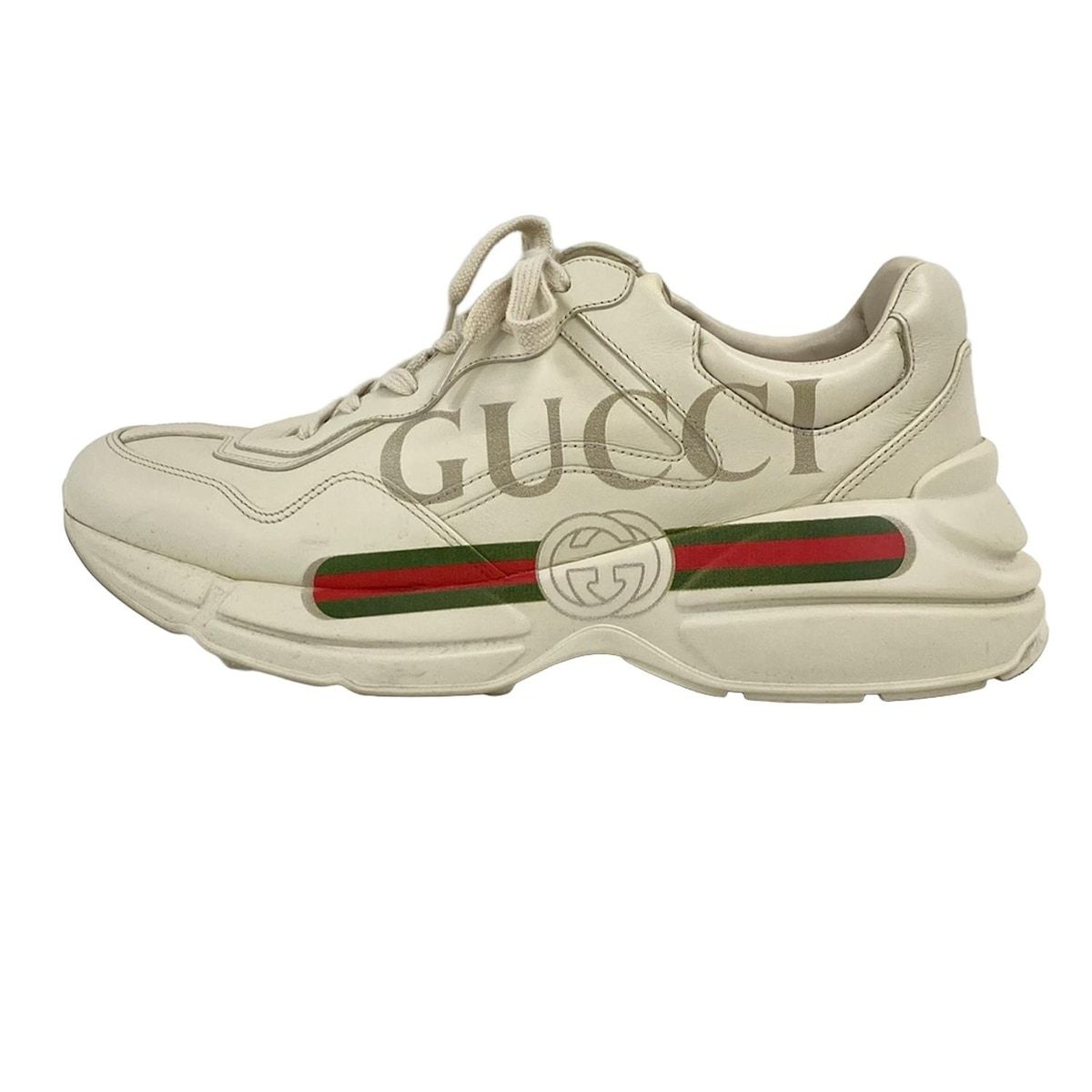 GUCCI グッチ スニーカー 10 ロゴ レザー 500877 アイボリー シェリー