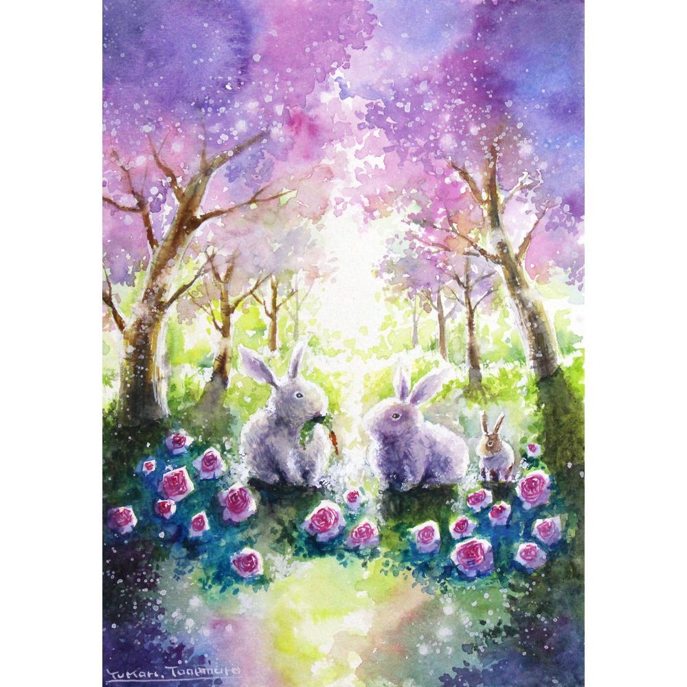 原画）春光の森の音色【SMサイズ／水彩画／#2975】 - メルカリ