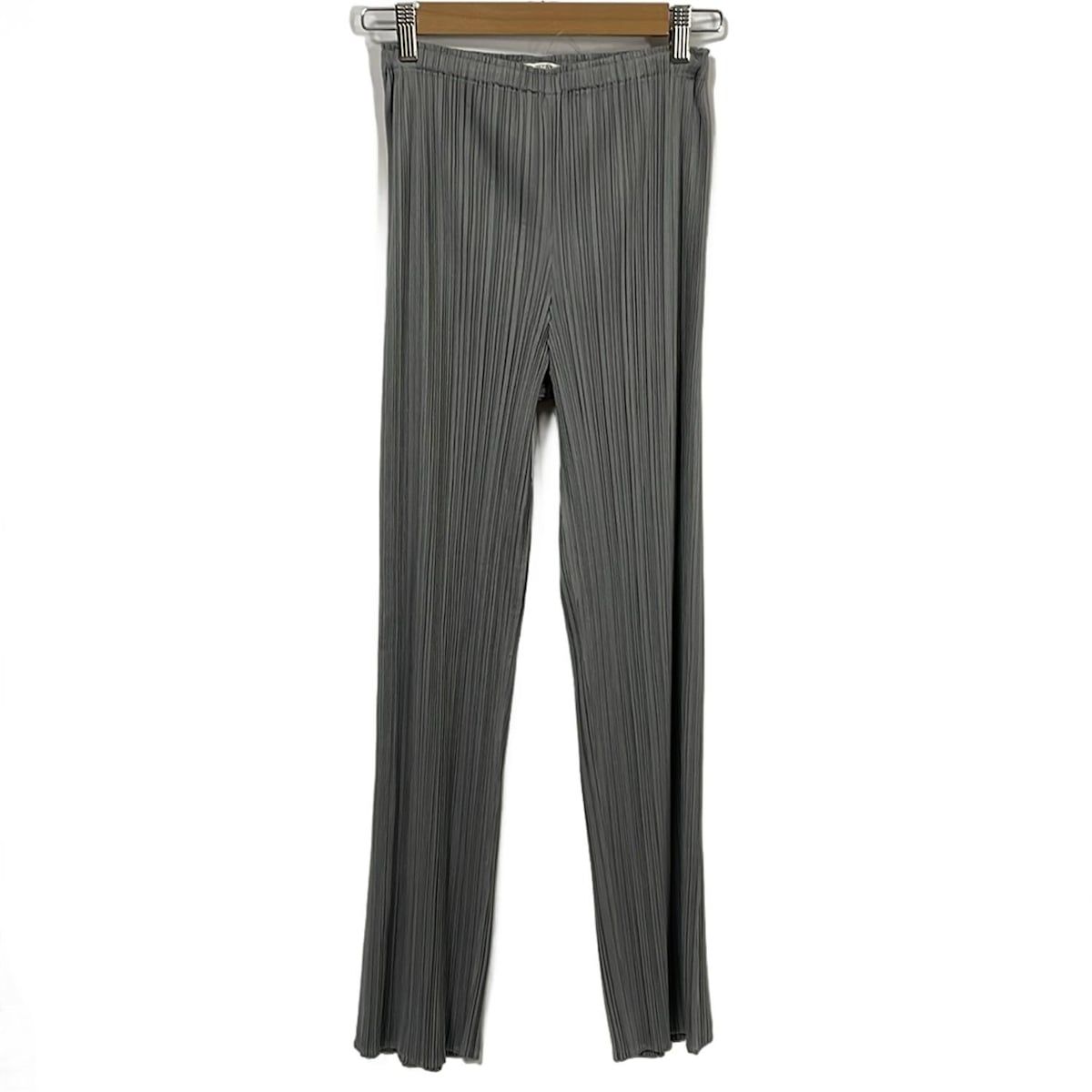 PLEATS PLEASE プリーツプリーズ パンツ サイズ3 L レディース グレー フルレングス|プリーツ|ウエストゴム