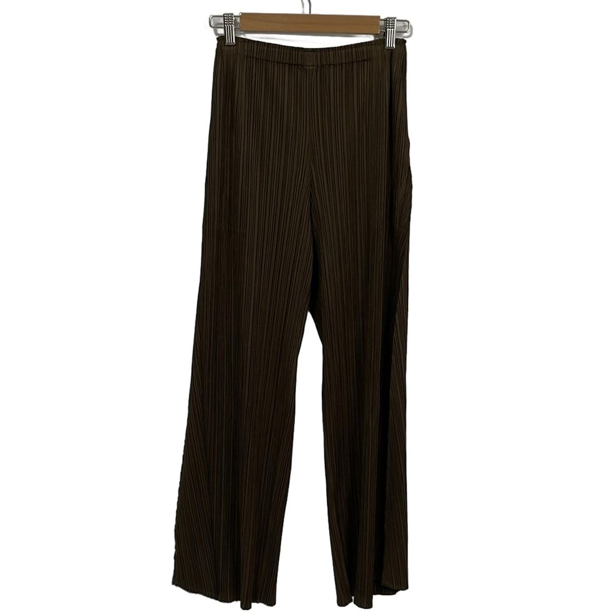 PLEATS PLEASE プリーツプリーズ パンツ サイズ3 ブラウン PLEATS PLEASE(プリーツプリーズ) パンツ サイズ3 L レディース新品