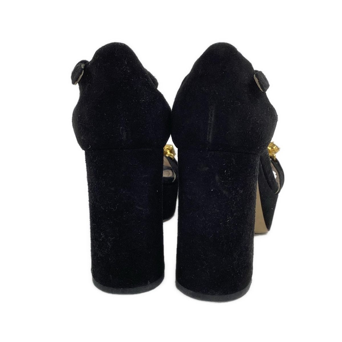 miumiu(ミュウミュウ) パンプス 36 1/2 レディース - 黒 ビジュー