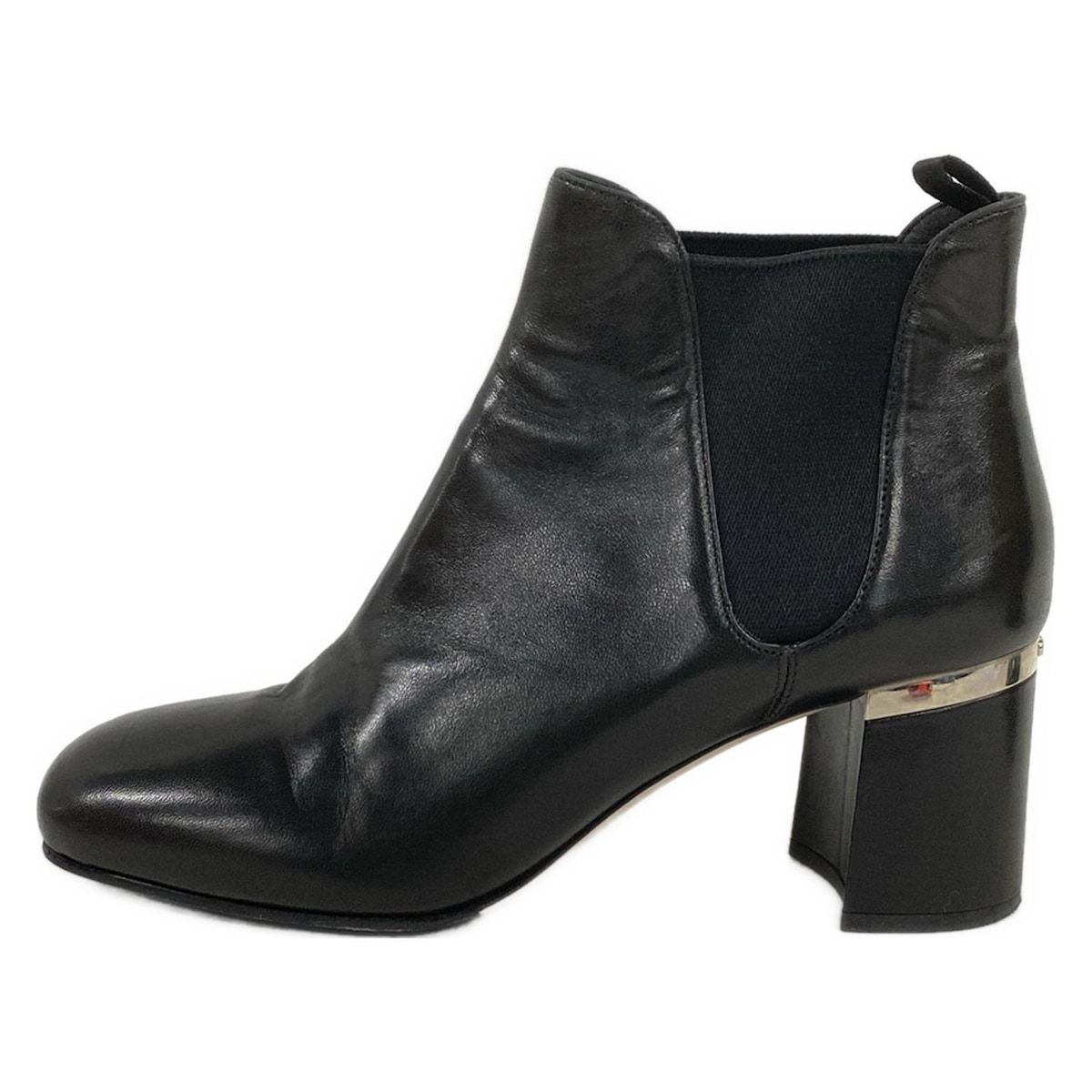 miumiu ミュウミュウ ショートブーツ 36 1|2 レディース - 黒 サイドゴア|アウトソール張替済 レザー