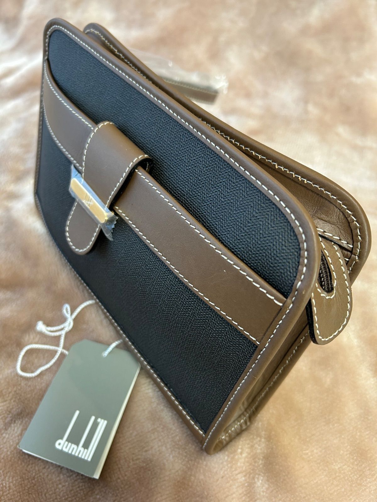 ダンヒルdunhillクラッチバッグ クラッチバック セカンドバッグ セカンドバック ドキュメントケース バッグインバッグ カバン かばん 書類鞄イタリア製 メイドインイタリア made in italybrown ブラウン茶色 black ブラック黒色