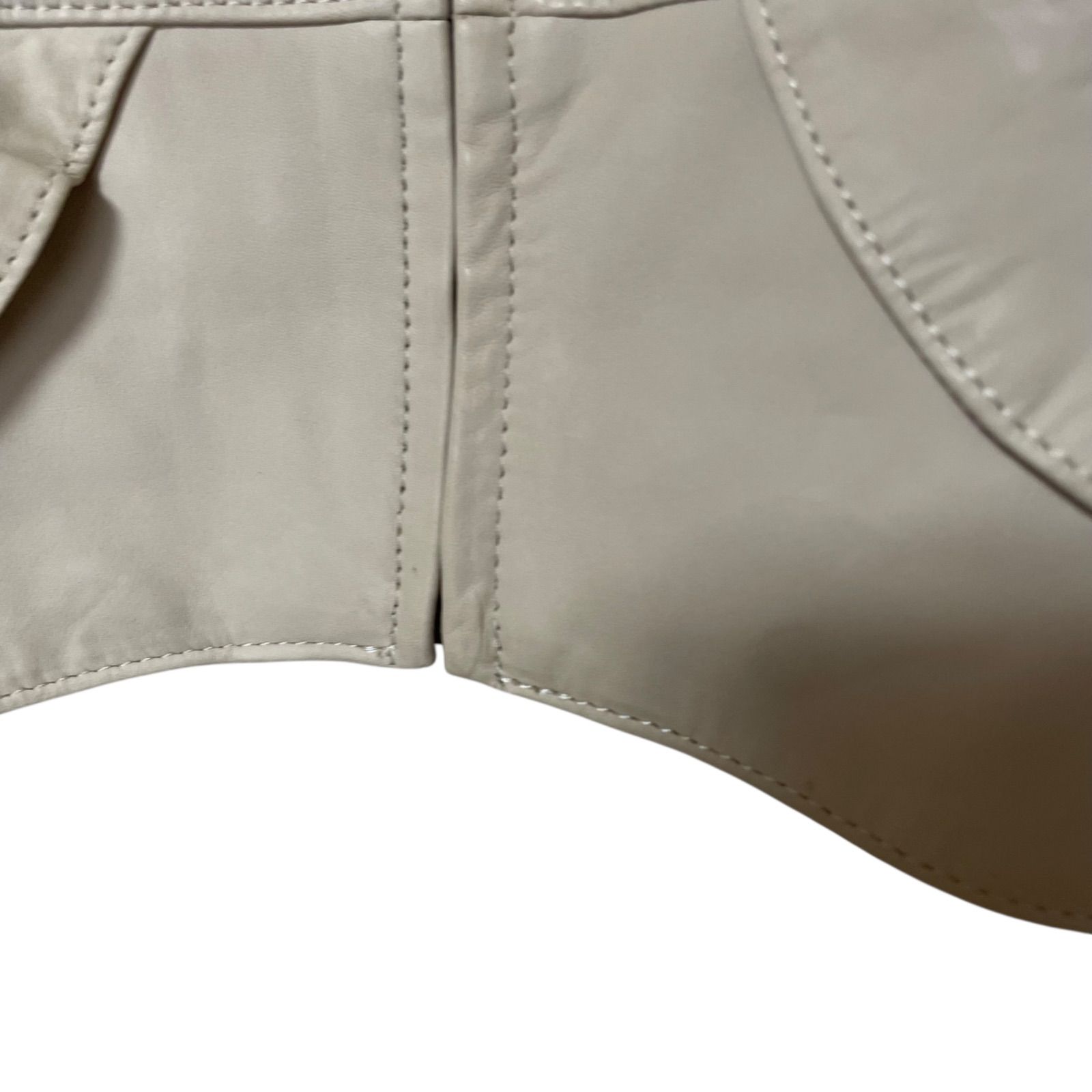 ZK17【美品】UNTITLED アンタイトル ラムレザーノーカラージャケット