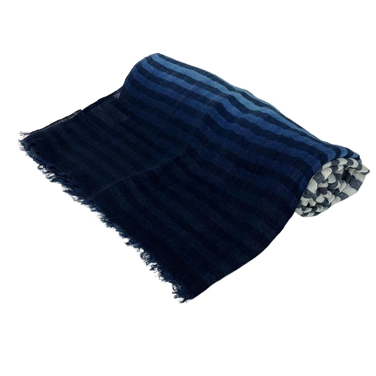 SONIARYKIEL ソニアリキエル ストール ショール - ネイビー×白 コットン リネン