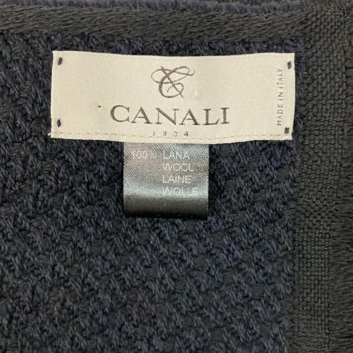 CANALI カナーリ マフラー - ダークネイビー×ネイビー ウール