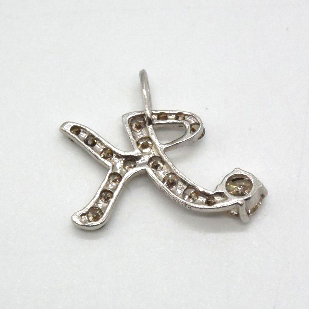 アルファベット K ペンダントトップ Pt900/ダイヤモンド 0.50ct