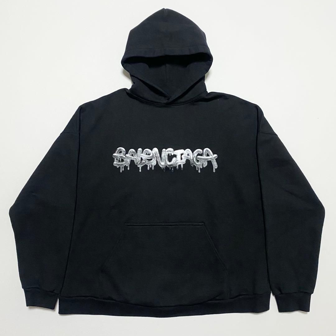 BALENCIAGA | スライムロゴ パーカー ブラック メンズ