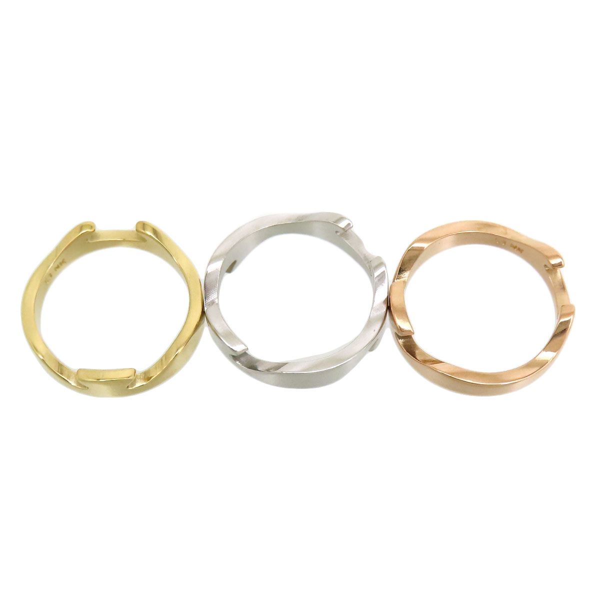  ジョージジェンセン フュージョン 3連リング 53 750 K 18 YG WG PG ユニセックス Georg Jensen ジュエリー リング 指輪 アクセサリー