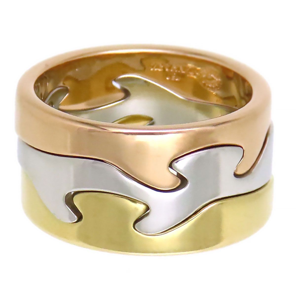 ジョージジェンセン フュージョン 3連リング 53 750 K 18 YG WG PG ユニセックス Georg Jensen ジュエリー