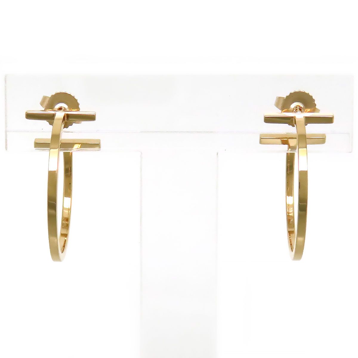 極美品✨ 箱✨ ティファニー ピアス 両耳 Tワイヤー フープ AU750 極美品✨ 箱✨ ティファニー ピアス 両耳 Tワイヤー フープ AU750