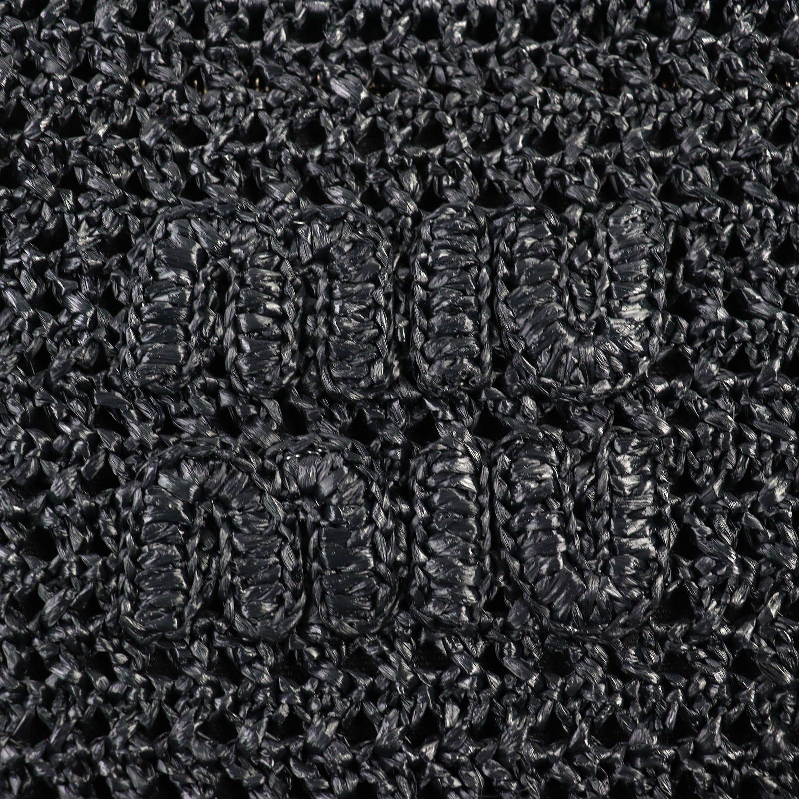 極美品△MIUMIU ミュウミュウ 5BG230 ラフィア ロゴ クロシェ トート