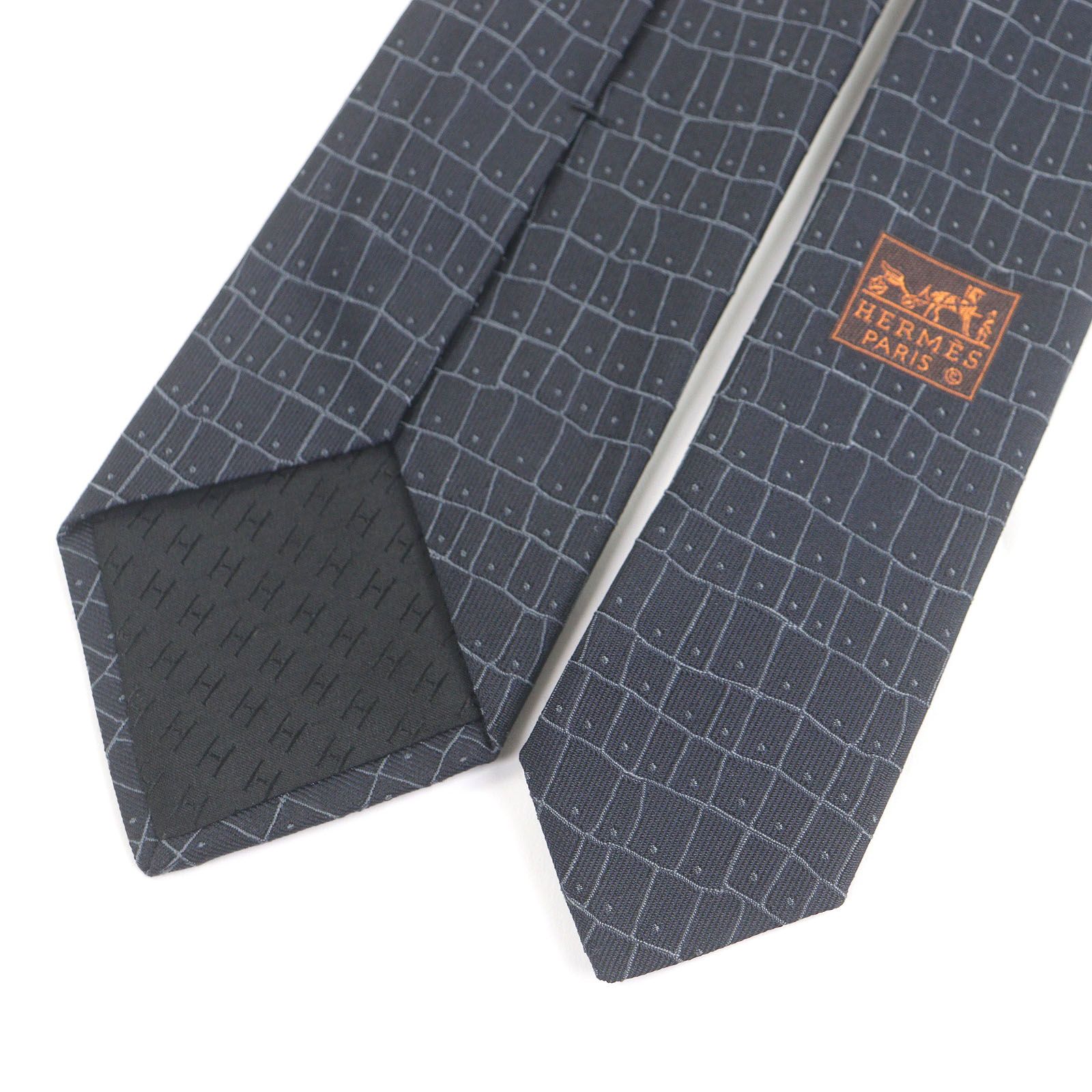 未使用品□HERMES エルメス 339009T SOIE LOURDE 7CM LOOK LIKE シルク