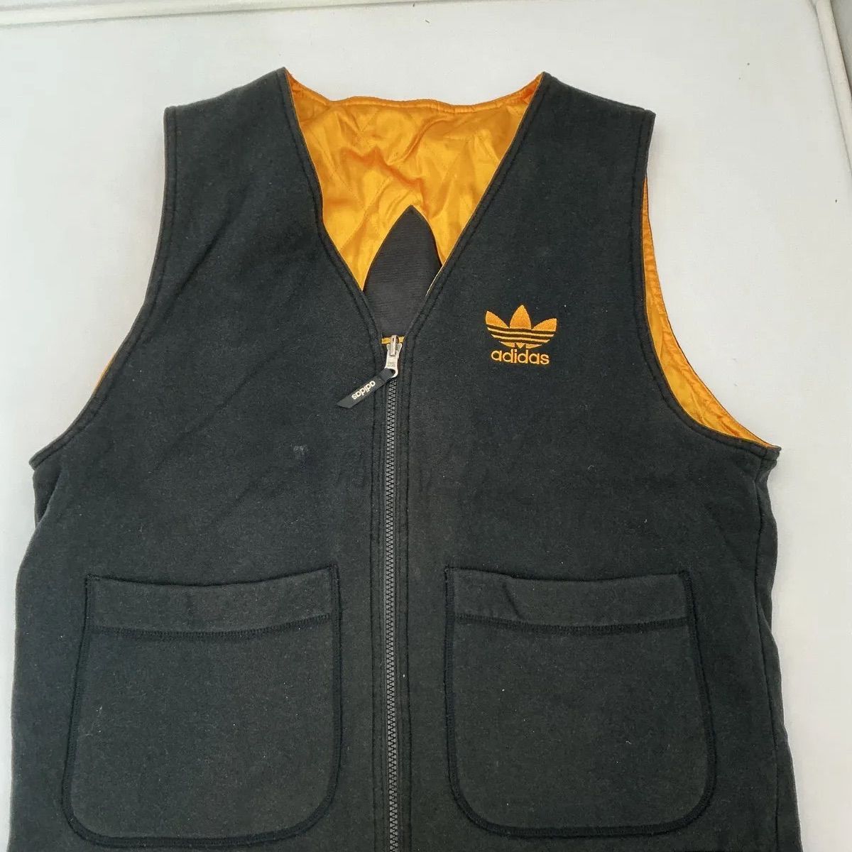 adidas Originals リバーシブルベスト M〜Lトレフォイルロゴ 中綿 