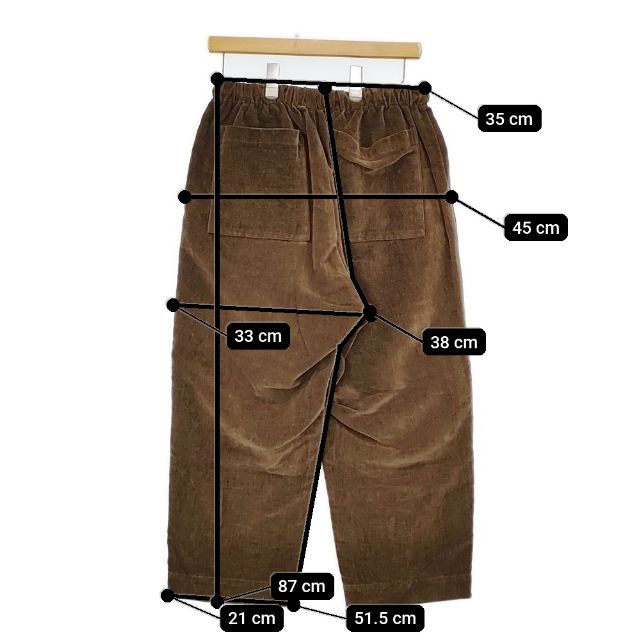  Toujours ベルベット コットンリネン ベロア イージー パンツ ブラウン レディース トゥジュー 5-1225 T∞ その他 パンツ