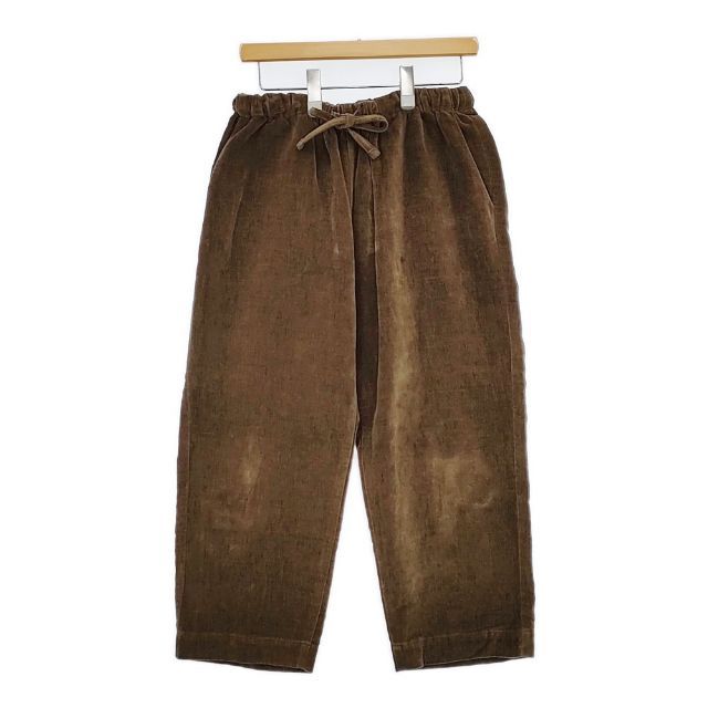 Toujours ベルベット コットンリネン ベロア イージー パンツ ブラウン レディース トゥジュー 5-1225 T∞